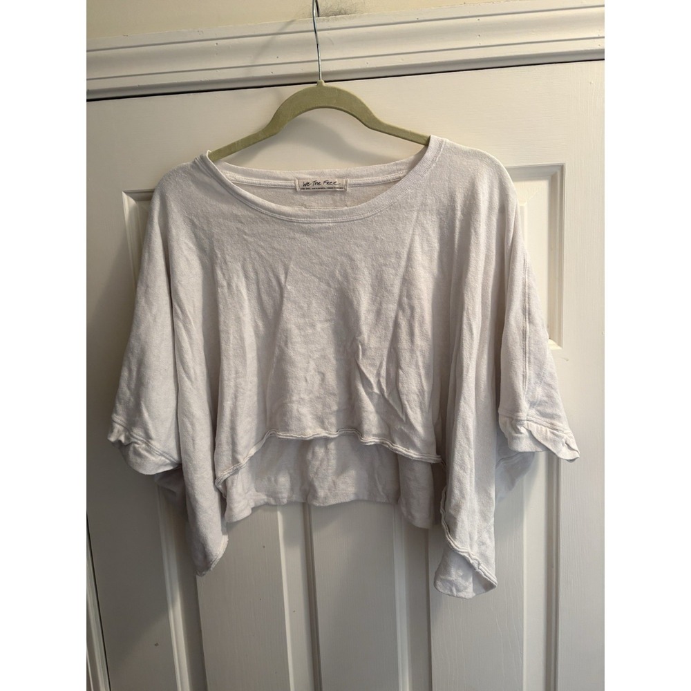 We the Free White Cropped t shirt XSmall Oversized